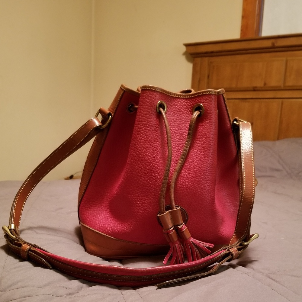 "DOONEY & BOURKE Red with Burnt Cedar Trim Hobo